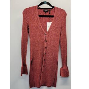 THEORY Women's Rib-knit Mid-length Cardigan In Sunset Multi